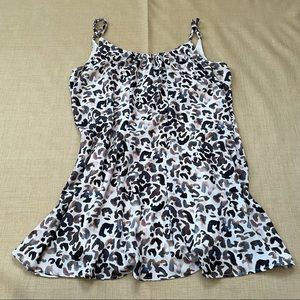 SMYMM 'Trapeze Mini Dress' Adjustable Straps Animal Print Dress
